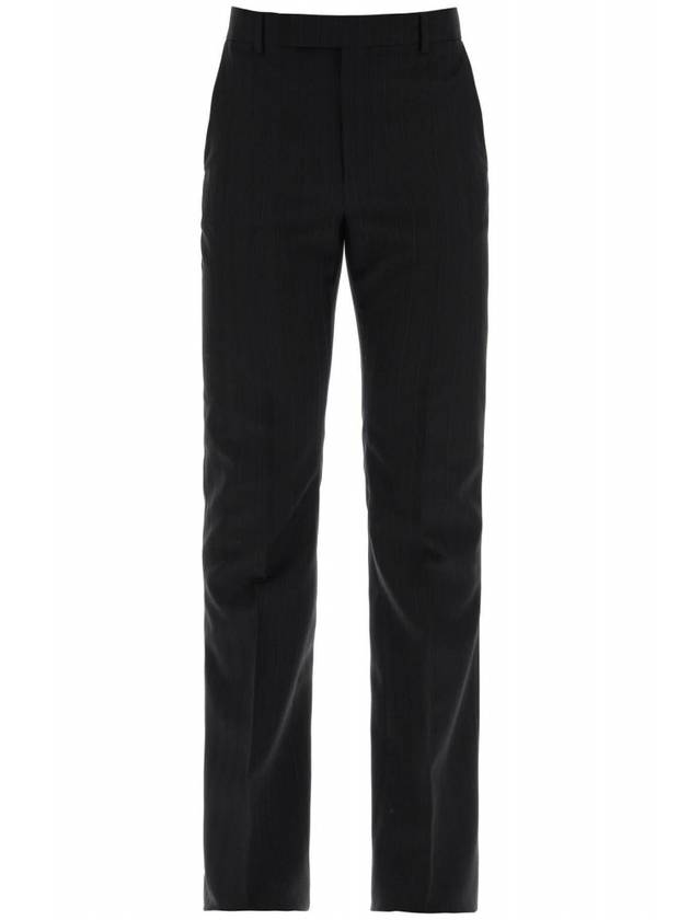 Striped Wool Flare Slacks Black - CELINE - BALAAN 7