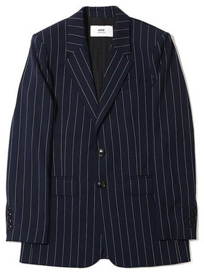 Striped Blazer Jacket Navy - AMI - BALAAN 2