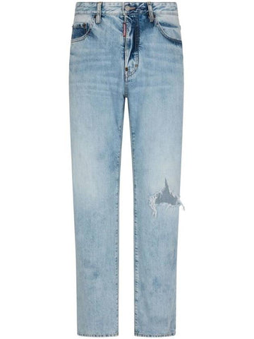 Distressed Straight Jeans S71LB1386S30309 - DSQUARED2 - BALAAN 1