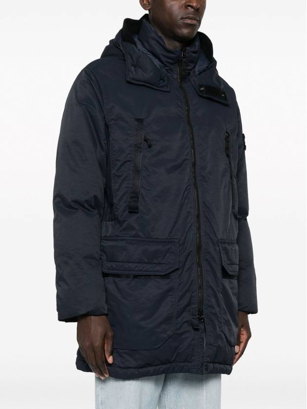 Men's Wappen Patch Hooded Parka Navy - STONE ISLAND - BALAAN 5