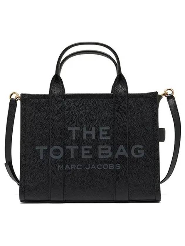 Logo Medium Leather Tote Bag Black - MARC JACOBS - BALAAN 2