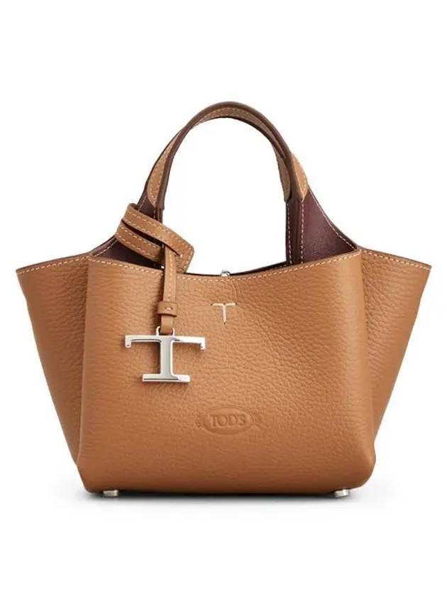 Micro Leather Tote Bag Brown - TOD'S - BALAAN 1