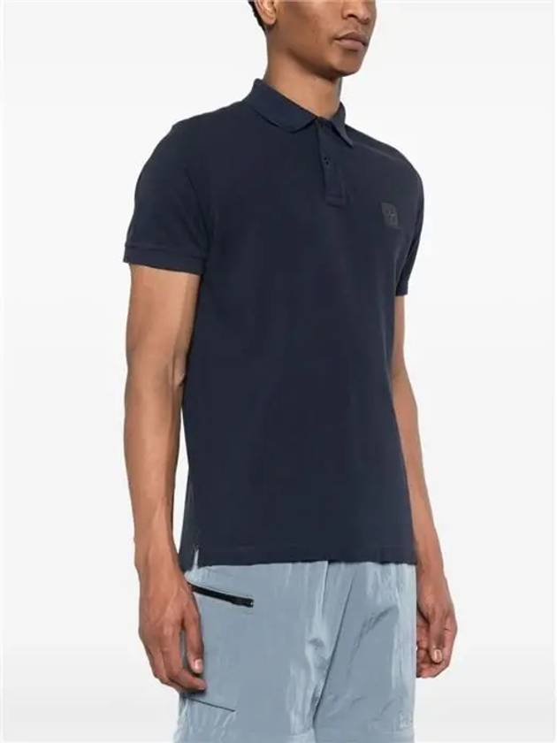 Wappen Cotton Short Sleeve Polo Shirt Navy - STONE ISLAND - BALAAN 4