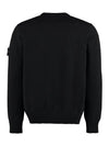 Logo Patch Knit Top Black - STONE ISLAND - BALAAN 3