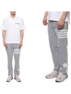 Seersucker Loopback 4 Button Vent Straight Pants Light Grey - THOM BROWNE - BALAAN 3