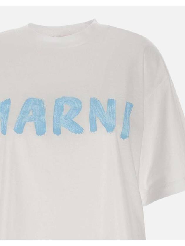 Logo Lettering Boxy Fit Short Sleeve T-Shirt White - MARNI - BALAAN 5