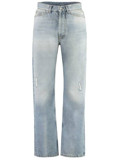 E men's denim pants jeans PMYA030E23DEN0044010 PA Monogram denim loose fit jeans - PALM ANGELS - BALAAN 2