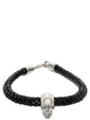 Skull Woven Leather Bracelet - ALEXANDER MCQUEEN - BALAAN 1