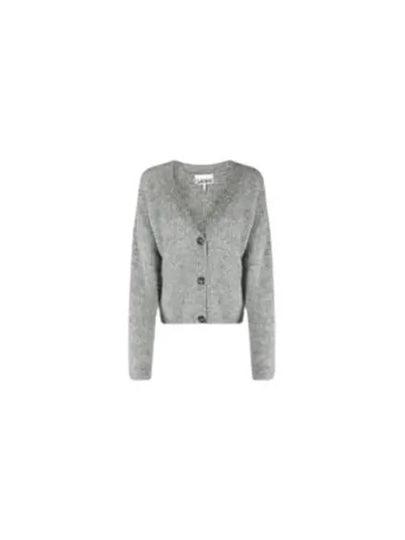 V-Neck Button-Up Alpaca Wool Cardigan Paloma Melange - GANNI - BALAAN 2