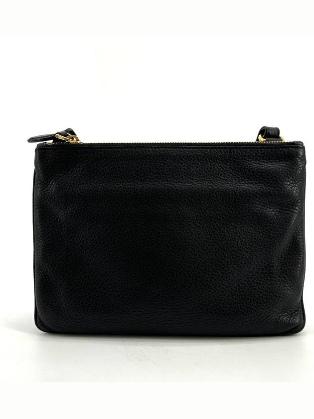 Vitello Dino double zipper gold logo cross bag - PRADA - BALAAN 5