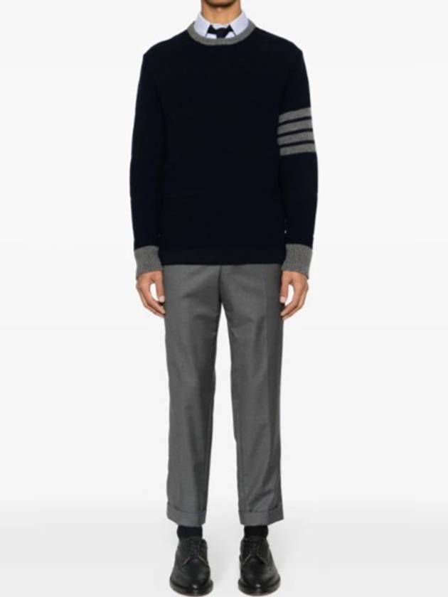 4 Bar Stripe Crewneck Knit Top Navy - THOM BROWNE - BALAAN 5