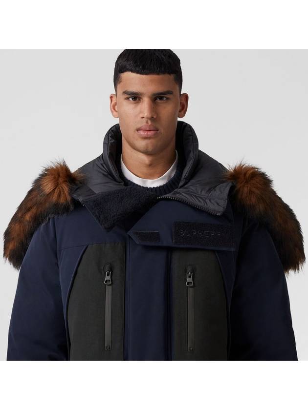 Faux Fur-Trimmed Oversized Parka Navy - BURBERRY - BALAAN 5