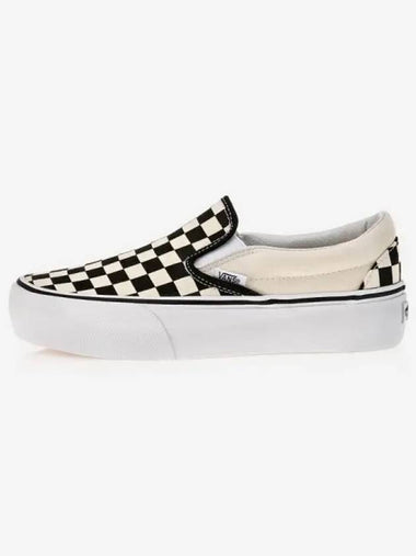 Shoes Loafers Moccasins Fur Classic Slip on Platform Black and White Checker - VANS - BALAAN 1