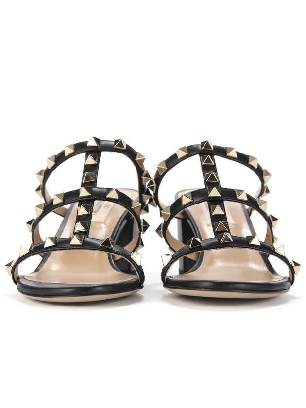 Rockstud Sandal Heels Black - VALENTINO - BALAAN 4