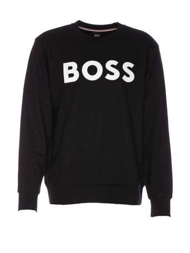 Logo Print Crew Neck Sweatshirt Black - HUGO BOSS - BALAAN 1