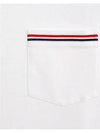 Men's Medium Weight Jersey Tipped Pocket Crewneck Short Sleeve T-Shirt White - THOM BROWNE - BALAAN 6