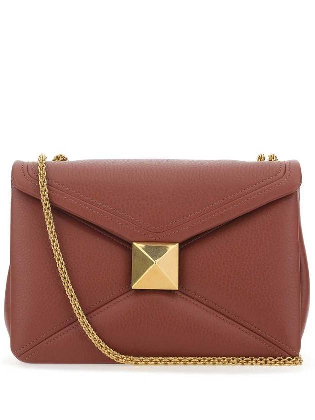 Women's One-Stud Nappa Leather Small Shoulder Bag Brown - VALENTINO - BALAAN 2