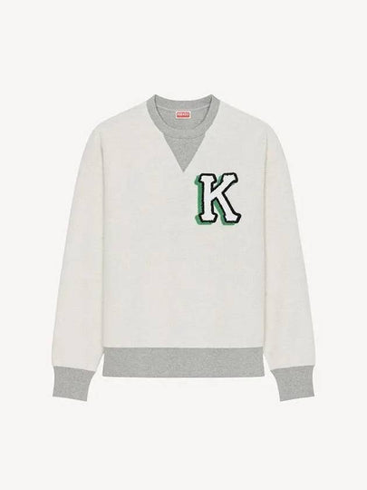 Logo Patch Varsity Sweatshirt Ivory - KENZO - BALAAN 2