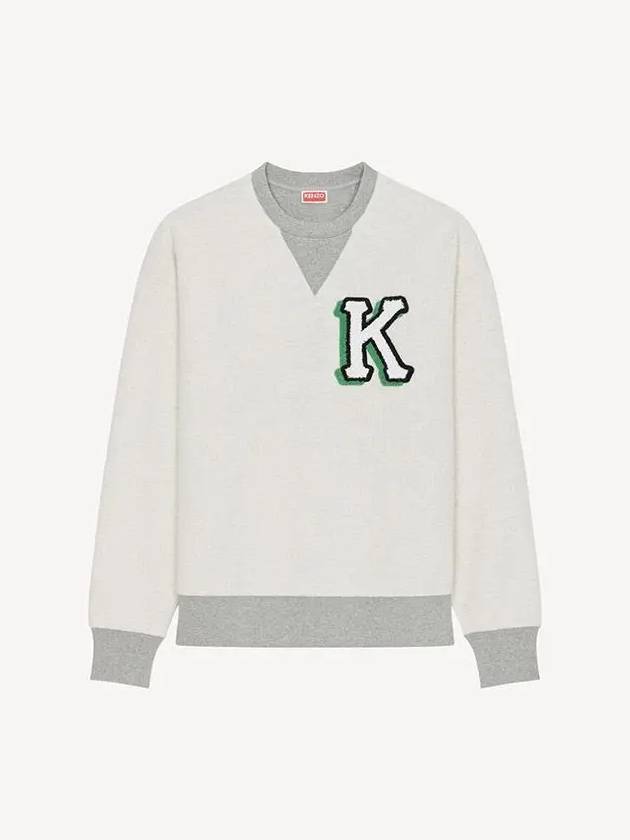 Logo Patch Varsity Sweatshirt Ivory - KENZO - BALAAN 4