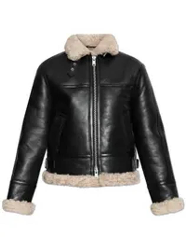 Shearling leather jacket black - ALLSAINTS - BALAAN 1