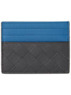 Intrecciato Two-Tone Card Wallet Blue Black - BOTTEGA VENETA - BALAAN 2