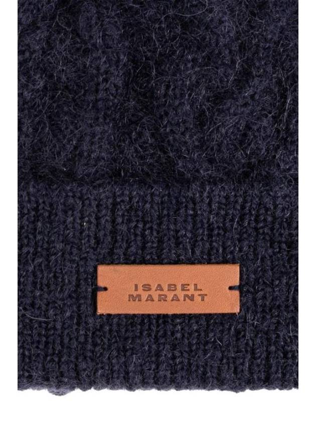 Cable Knit Beanie Navy - ISABEL MARANT - BALAAN 4