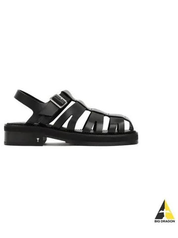 Fishman leather sandals black USV300 CVE002 - AMI - BALAAN 1