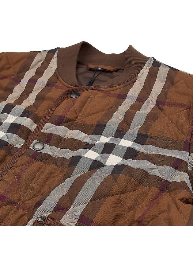 Check Stripe Quilted Bomber Jacket Brown - BURBERRY - BALAAN 9