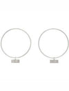 Logo Decorated Push Back Hoop Earrings Silver - MAISON MARGIELA - BALAAN 2