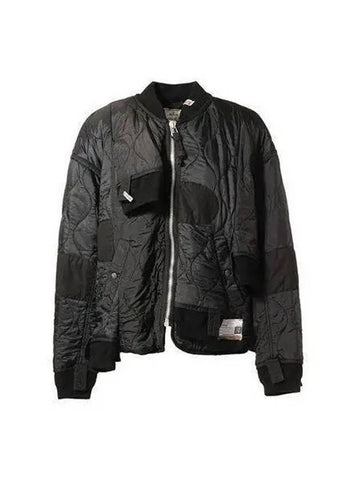 Yasuhiro Mihara Patchwork Quilted Bomber Jacket Black A09BL055 - MAISON MIHARA YASUHIRO - BALAAN 1