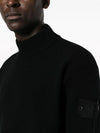 Ghost Piece Mock Neck Virgin Wool Knit Top Black - STONE ISLAND - BALAAN 6