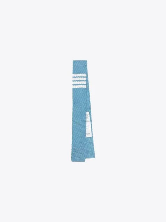 4 Bar Silk Knit Tie Blue - THOM BROWNE - BALAAN 2