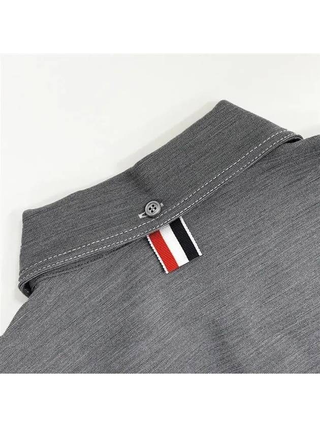 Women's Wool Tech Milano Contrast Stitch Short Sleeve Polo Shirt Medium Gray - THOM BROWNE - BALAAN 6