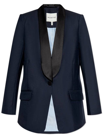 Munthe Wool Blazer, Women's, Navy Blue - MUNTHE - BALAAN 1