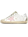 Women's Superstar Silver Heel Tab Pink Star Low Top Sneakers White - GOLDEN GOOSE - BALAAN 5