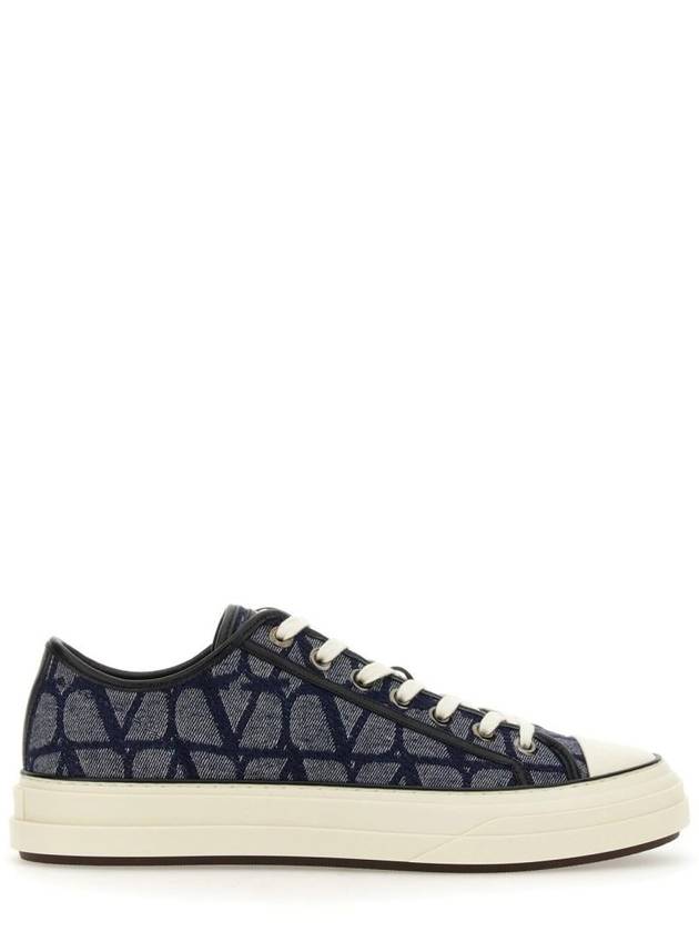 Totalloop Effect Low Top Sneakers Denim Blue - VALENTINO - BALAAN 2