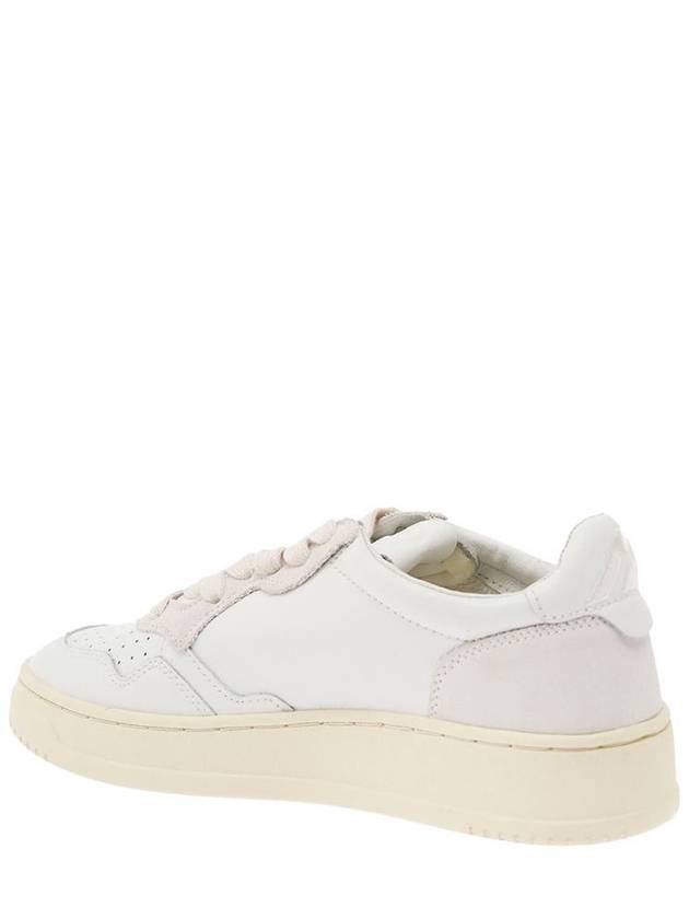 'Medalist Low' White Sneakers With Suede Inserts And Logo Print On Platform In Leather Woman Autry - AUTRY - BALAAN 3