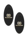 Oval Logo Plaque Earrings Black - BALENCIAGA - BALAAN 2