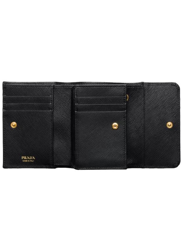 Saffiano Metal Logo Half Wallet Black - PRADA - BALAAN 3