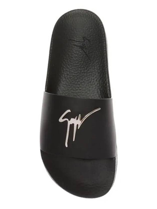 Steel Logo Slippers Black RM80017 - GIUSEPPE ZANOTTI - BALAAN 2