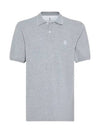 Embroidered Logo Short Sleeve Polo Shirt Grey - BRUNELLO CUCINELLI - BALAAN 2