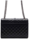 Envelope Medium Chain Bag in Mix Matelasse Grain De Poudre Embossed Leather Black - SAINT LAURENT - BALAAN 5