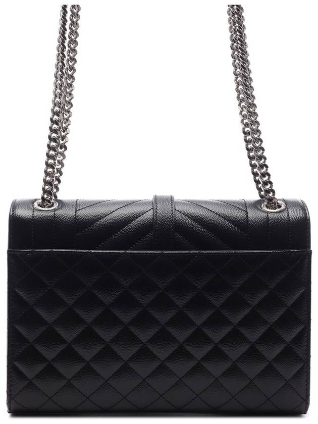 Envelope Medium Chain Bag in Mix Matelasse Grain De Poudre Embossed Leather Black - SAINT LAURENT - BALAAN 5