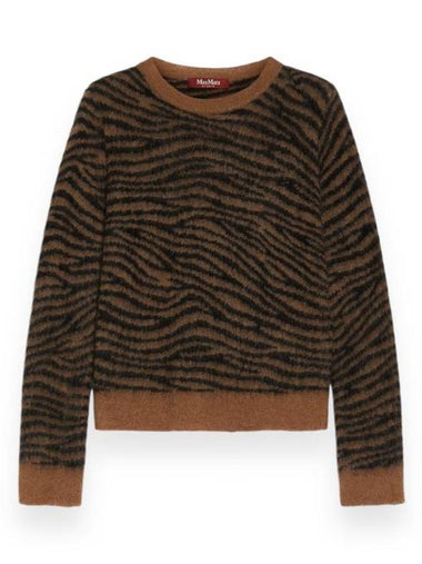 Abadan fitted mohair blend knit top camel - MAX MARA - BALAAN 1