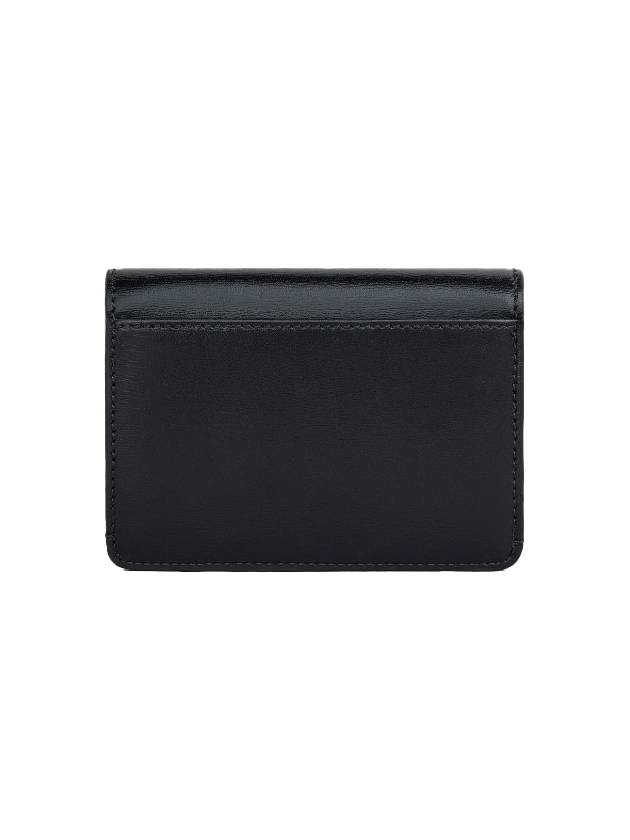 Triomphe Shiny Calfskin Flap Card Wallet Black - CELINE - BALAAN 4