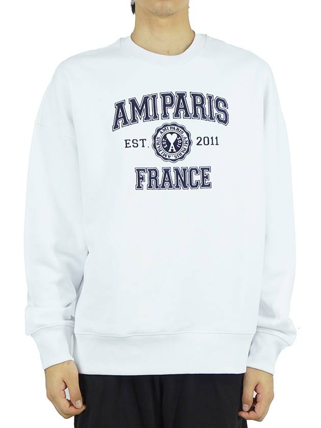 Logo Print Sweatshirt White - AMI - BALAAN 2