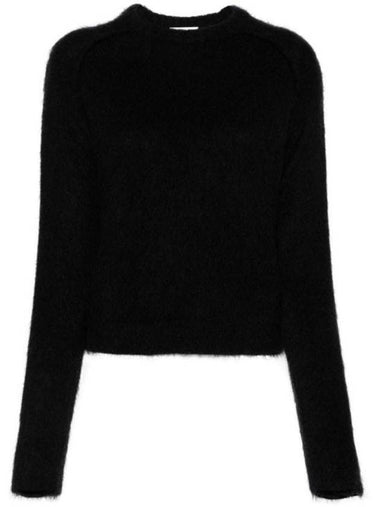 Crew neck long sleeve knit top black - JIL SANDER - BALAAN 1