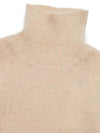 Brushed Alpaca Turtleneck Ivory - AMI - BALAAN 4