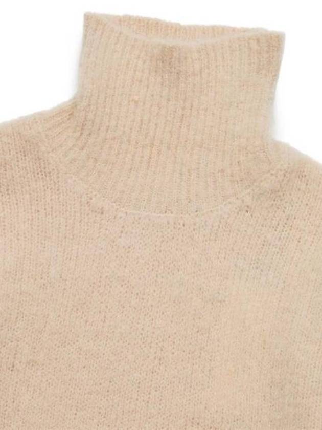 Brushed Alpaca Turtleneck Ivory - AMI - BALAAN 4