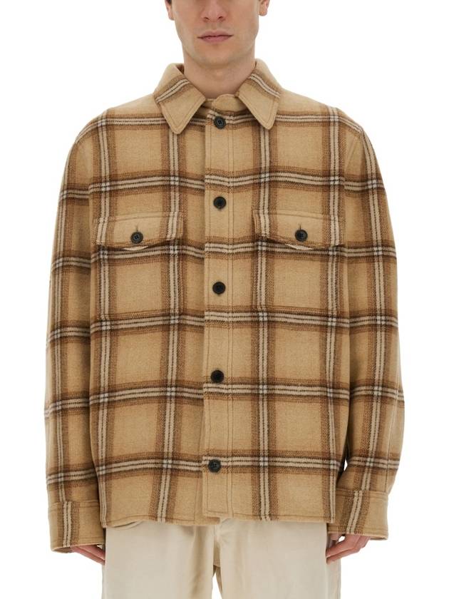 Kervon Check Wool Shirt Jacket Camel - ISABEL MARANT - BALAAN 2